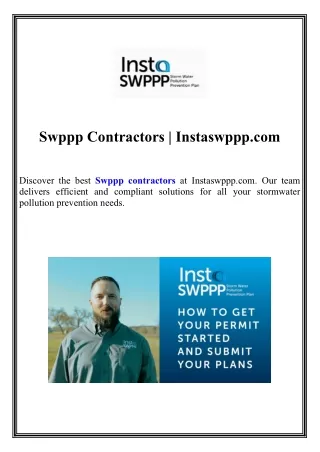 Swppp Contractors Instaswppp