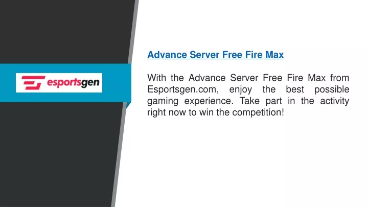 advance server free fire max with the advance