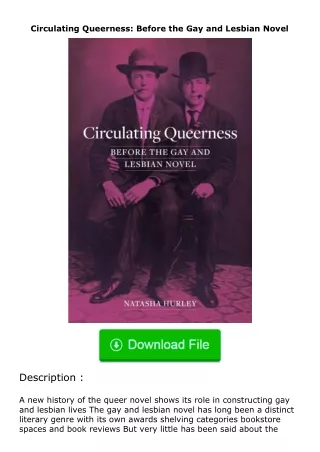 Pdf⚡(read✔online) Circulating Queerness: Before the Gay and Lesbian Novel