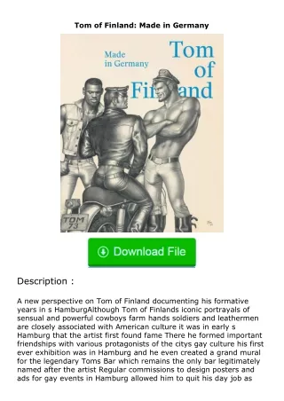 ❤️get (⚡️pdf⚡️) download Tom of Finland: Made in Germany