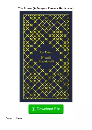 ✔️READ ❤️Online The Prince (A Penguin Classics Hardcover)