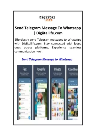 Send Telegram Message To Whatsapp  Digiitallife.com