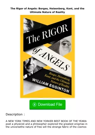 (❤️pdf)full✔download The Rigor of Angels: Borges, Heisenberg, Kant, and the Ultimate Nature of Reality