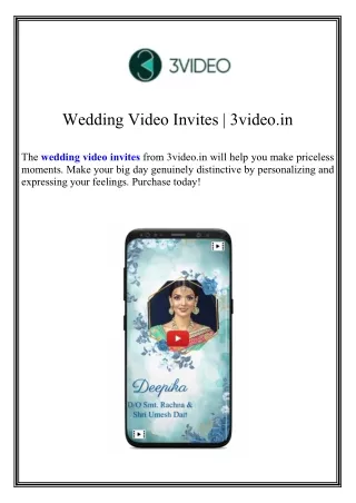 Wedding Video Invites 3video