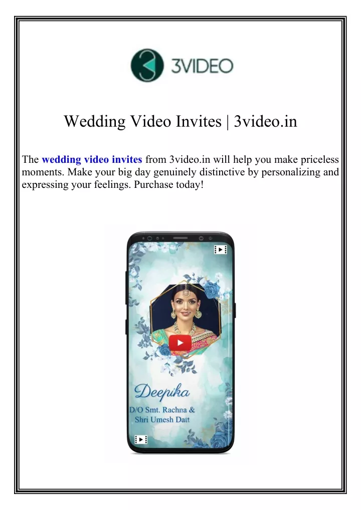 wedding video invites 3video in