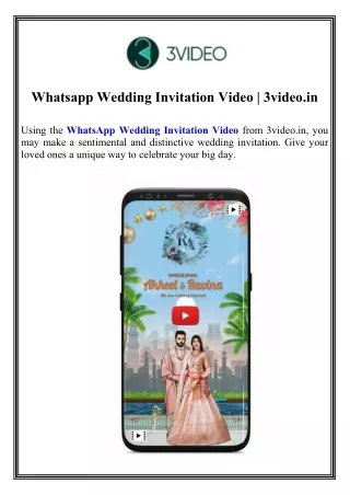 Whatsapp Wedding Invitation Video 3video