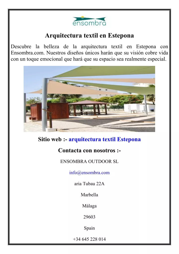 arquitectura textil en estepona