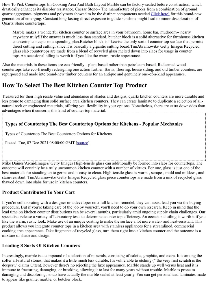 how to pick countertops jm cooking area and bath