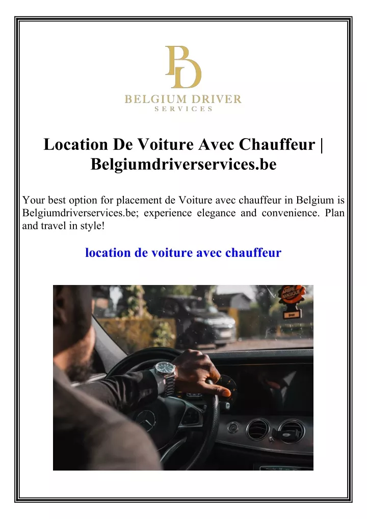 location de voiture avec chauffeur