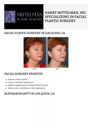 Facial Plastic Surgery and MedSpa in Los Altos, CA