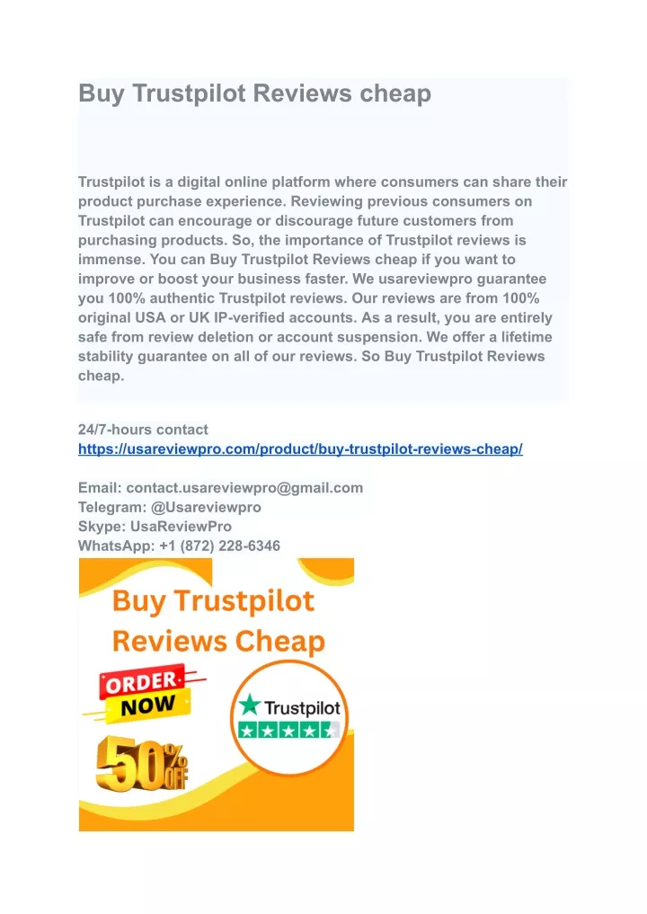 buy trustpilot reviews cheap