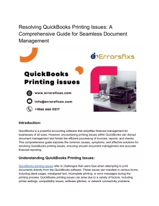 Resolving QuickBooks Printing Issues_ A Comprehensive Guide for Seamless Document Management