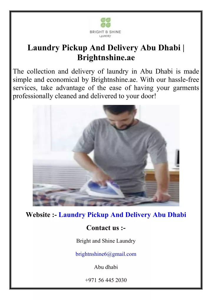 laundry pickup and delivery abu dhabi
