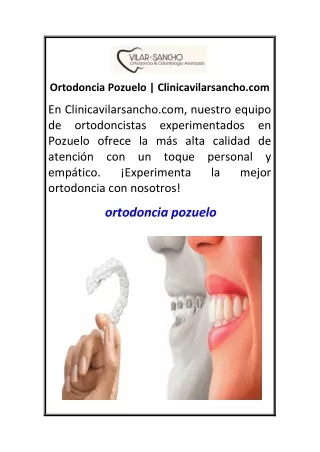Ortodoncia Pozuelo  Clinicavilarsancho.com