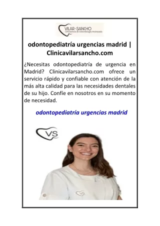 odontopediatría urgencias madrid  Clinicavilarsancho.com