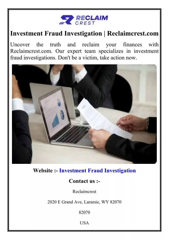 investment fraud investigation reclaimcrest com