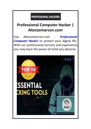 Professional Computer Hacker  Alonzomarcon.com