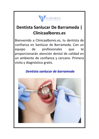 Dentista Sanlucar De Barrameda Clinicaalbores.es
