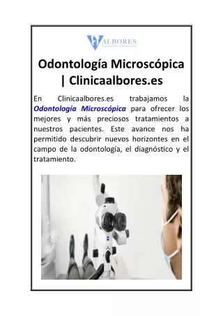 Odontología Microscópica Clinicaalbores.es