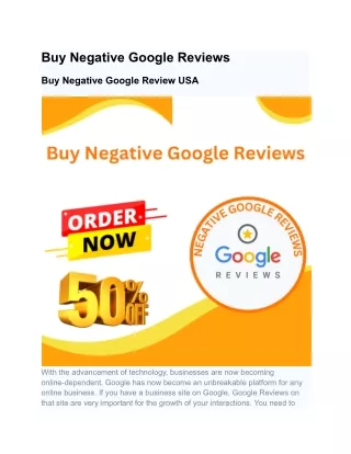 Buy Negative Google Reviews