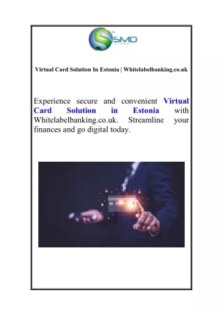 Virtual Card Solution In Estonia | Whitelabelbanking.co.uk