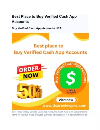 Best Place to Buy Verified Cash App Accounts