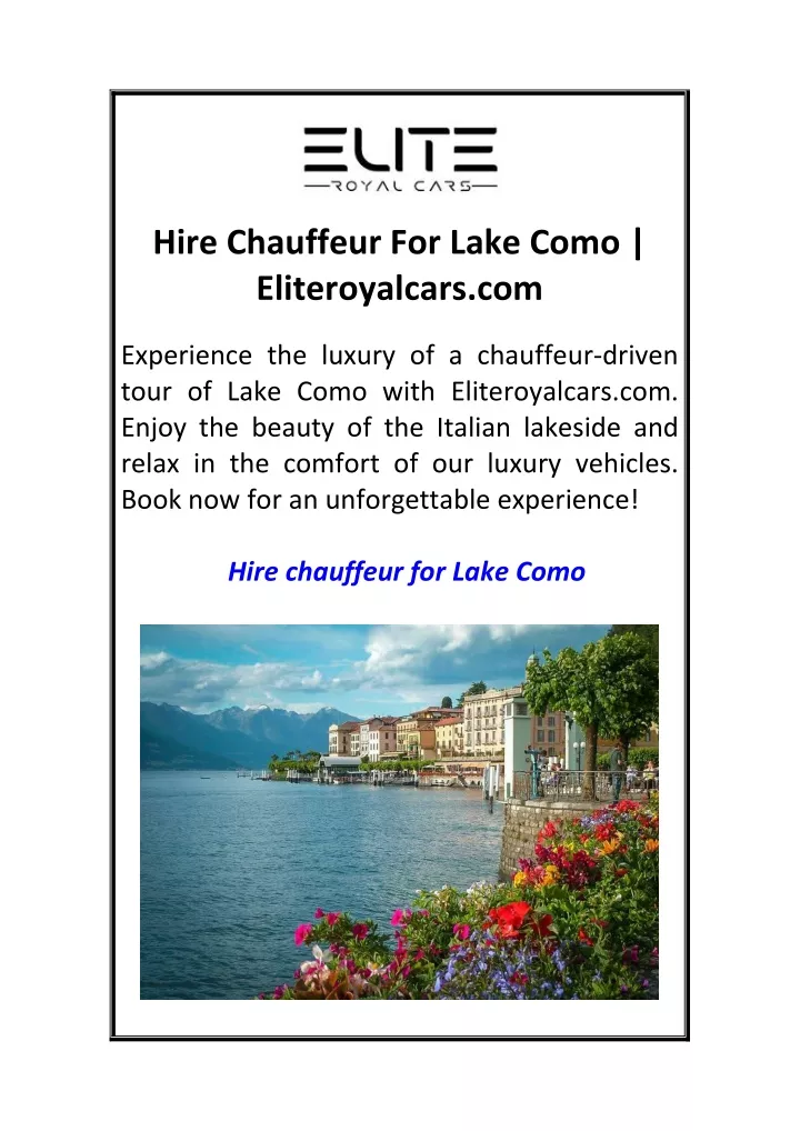 hire chauffeur for lake como eliteroyalcars com