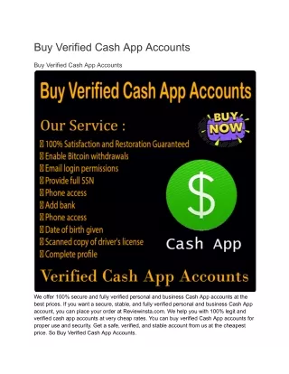 Buy Verified Cash App Accounts