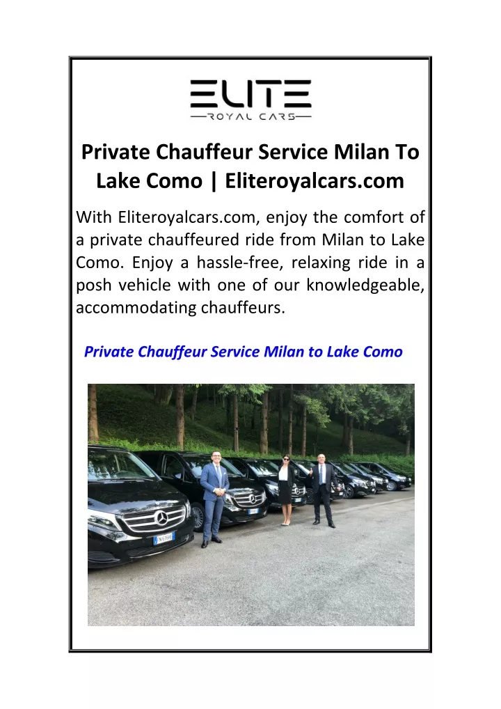 private chauffeur service milan to lake como