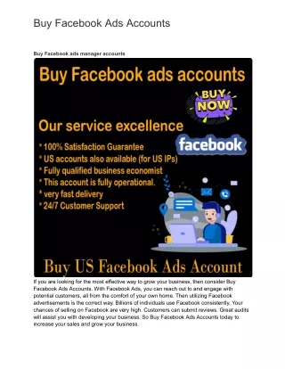 Buy Facebook Ads Accounts