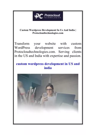 Custom Wordpress Development In Us And India | Protocloudtechnologies.com