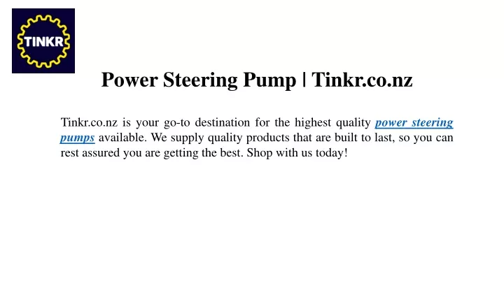 power steering pump tinkr co nz