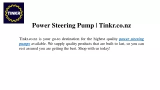 Power Steering Pump Tinkr.co.nz