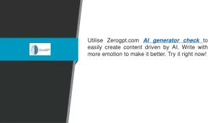 Ai Generator Check  Zerogpt.com