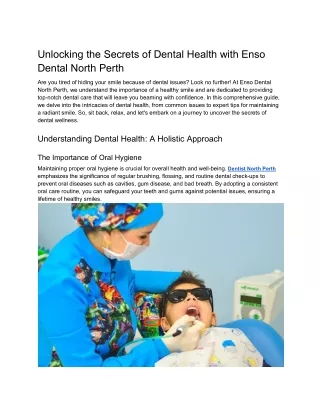unlocking the secrets of dental health with enso