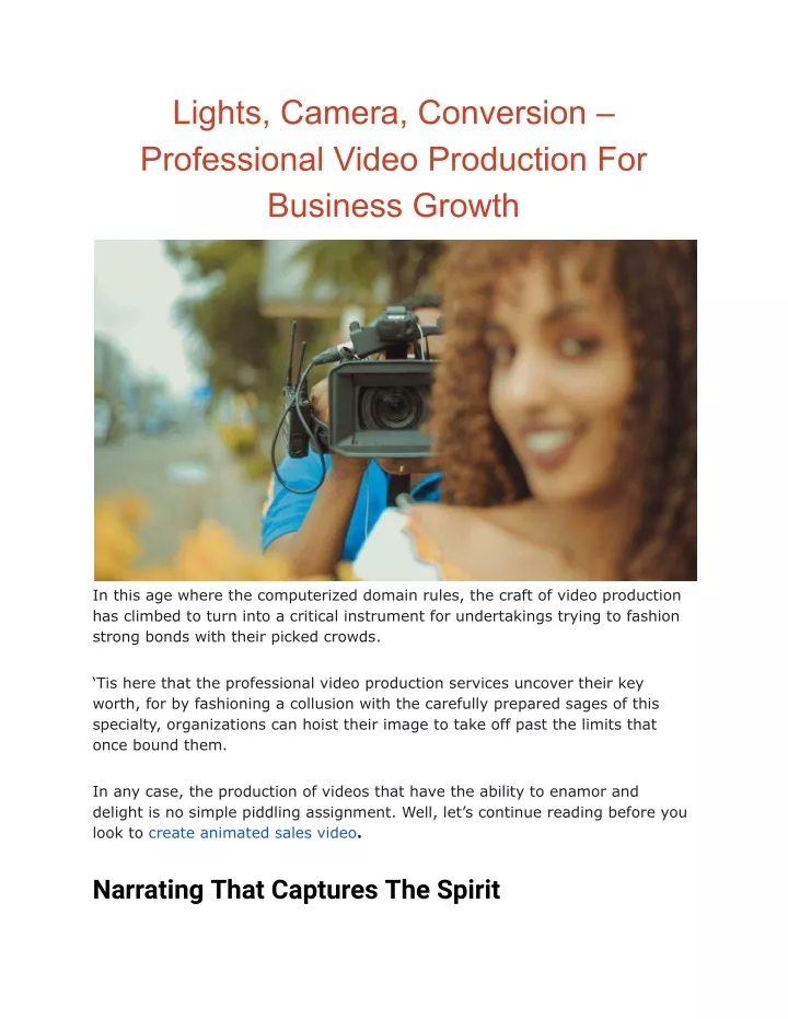 lights camera conversion professional video