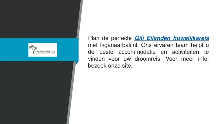 plan de perfecte gili eilanden huwelijksreis