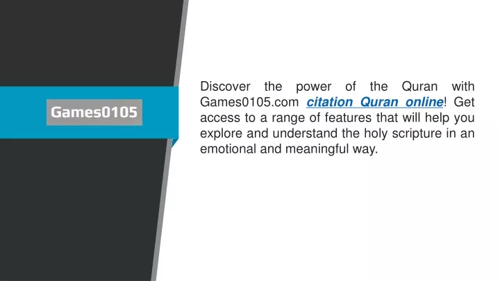 discover the power of the quran with games0105