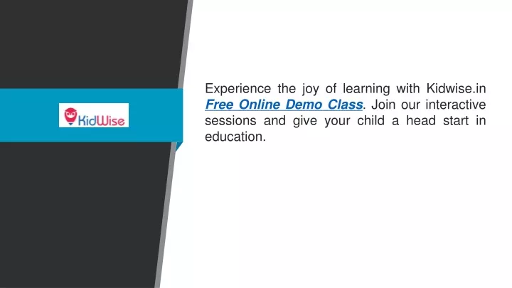 experience the joy of learning with kidwise