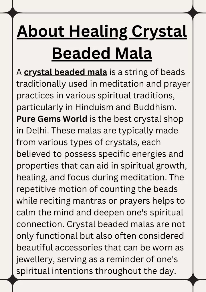 about healing crystal beaded mala a crystal