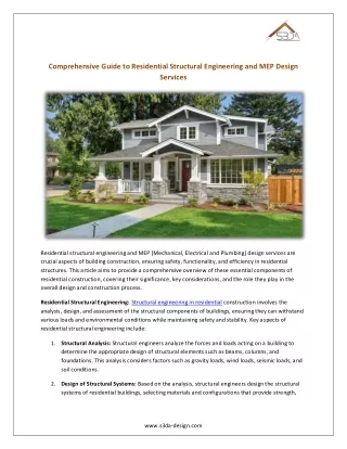 comprehensive guide to residential structural