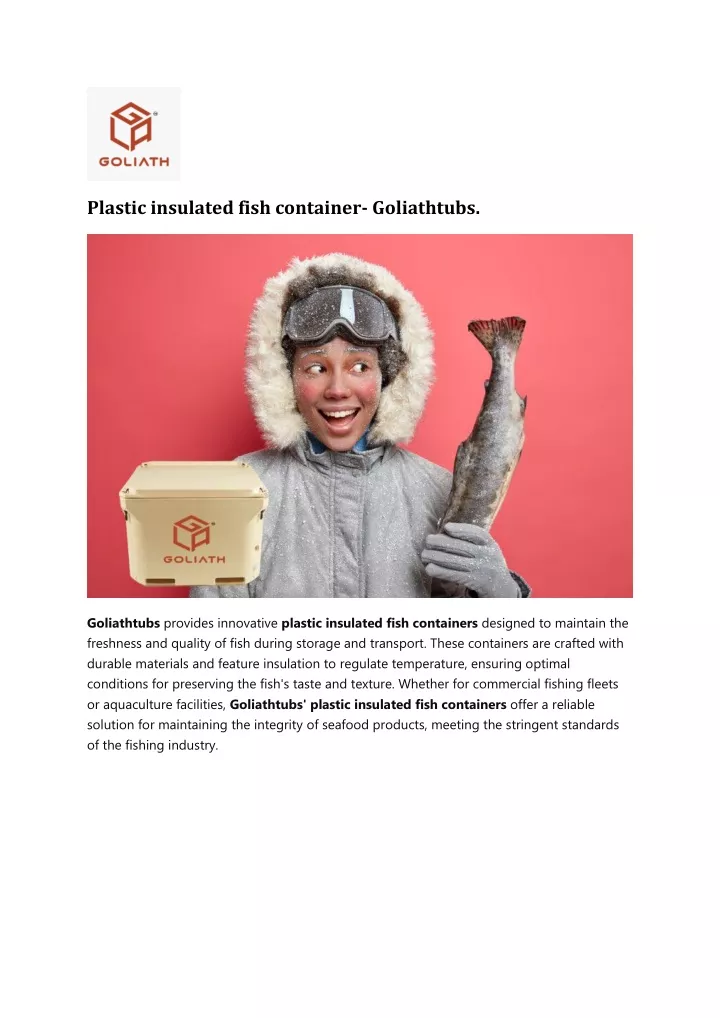 plastic insulated fish container goliathtubs