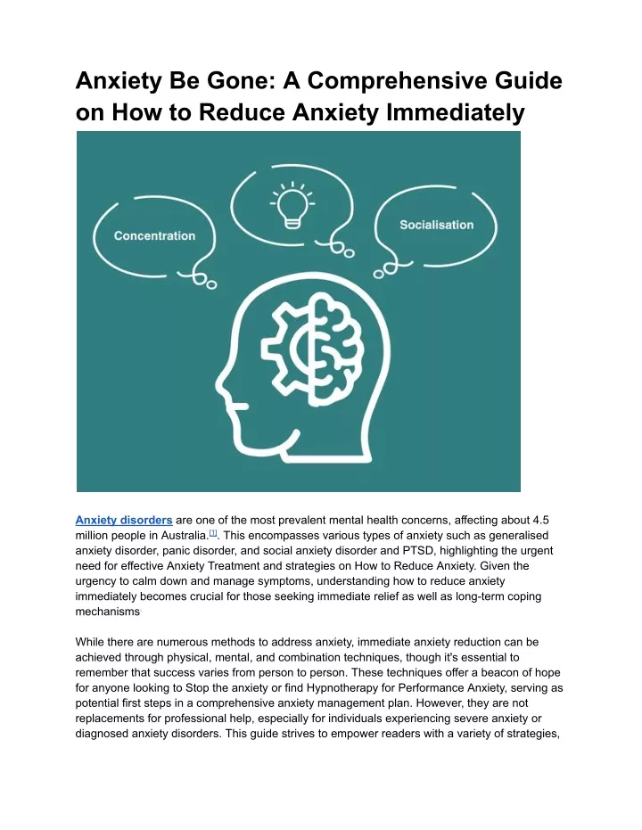 anxiety be gone a comprehensive guide