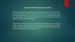 3 BHK Apartments in Delhi