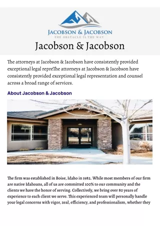 Jacobson & Jacobson - Personal Injury and Accident Attorney