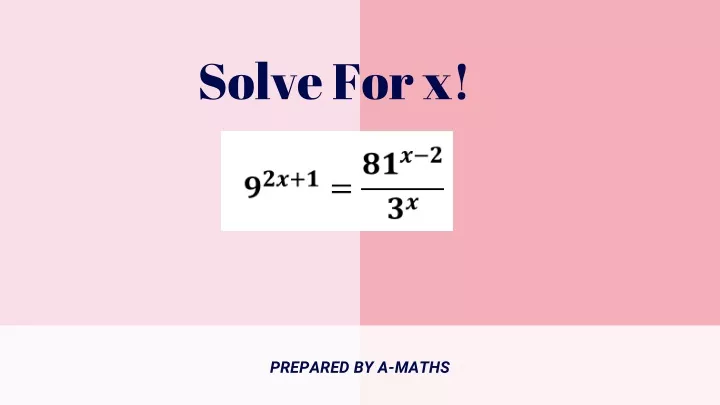 solve for x