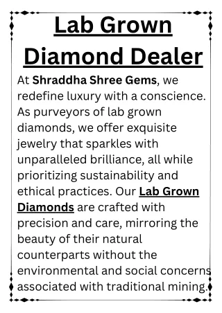Lab Grown Diamond Dealer