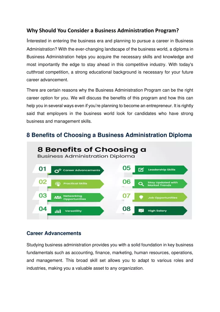 why should you consider a business administration