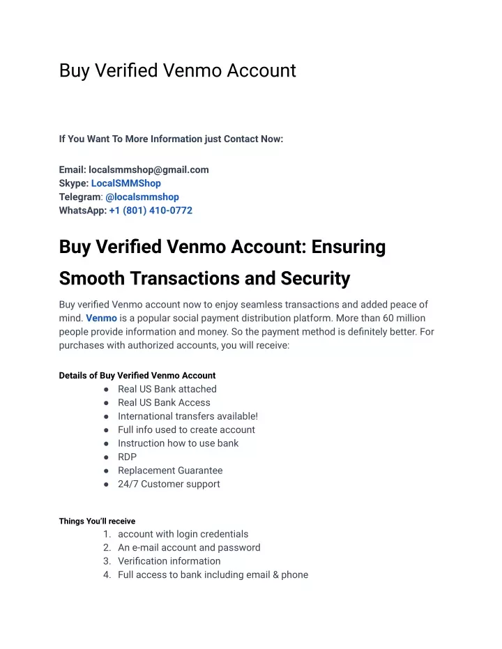 buy verified venmo account