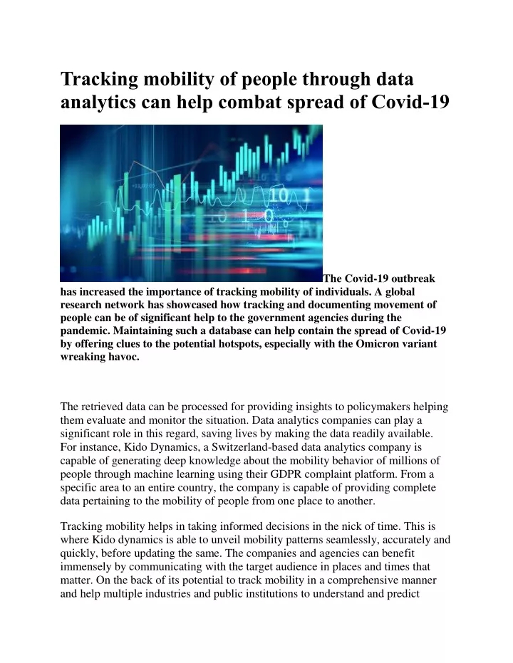 tracking mobility of people through data